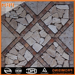 Beige Travertine + Slate Factory Direct Natural Stone Mosaic