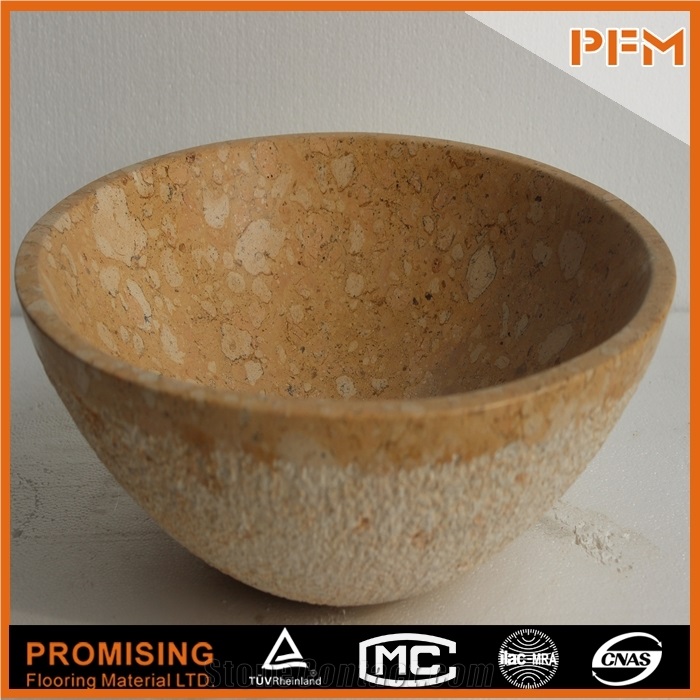 Best Natural Stone Wash Basin Sink by China Yellow Onyx Sink for Outdoor Indoor
