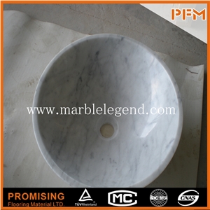 Carrara White Marble Vessel Stone Bathroom Vessel Sink,European Design Solid Surface Sink, White Stone Hand Basin