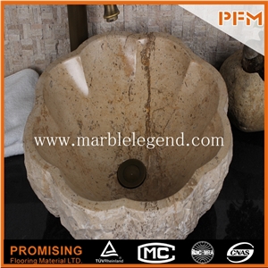 China Beige Marble Bathroom Sinks,Wall Mounted Bathroom Stone Sink,Stone Outdoor Garden Sinks