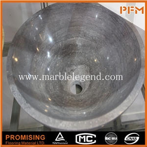 China Grey Marble Stone Polished Sinks, Hot Design Artificial Stone Wash Sink, New Round Wash Basin Sink for Bathroom