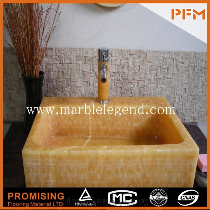 China Stone Yellow Onyx Sinks and Basins,High Quality Natural River Stone Sink, Bathroom Sink, Marble Sink