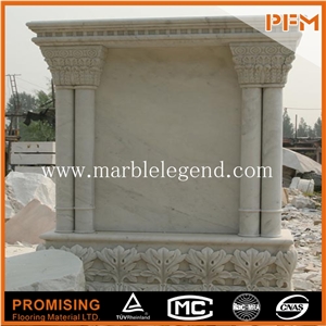China White Marble Carving Product Carving Stone Column