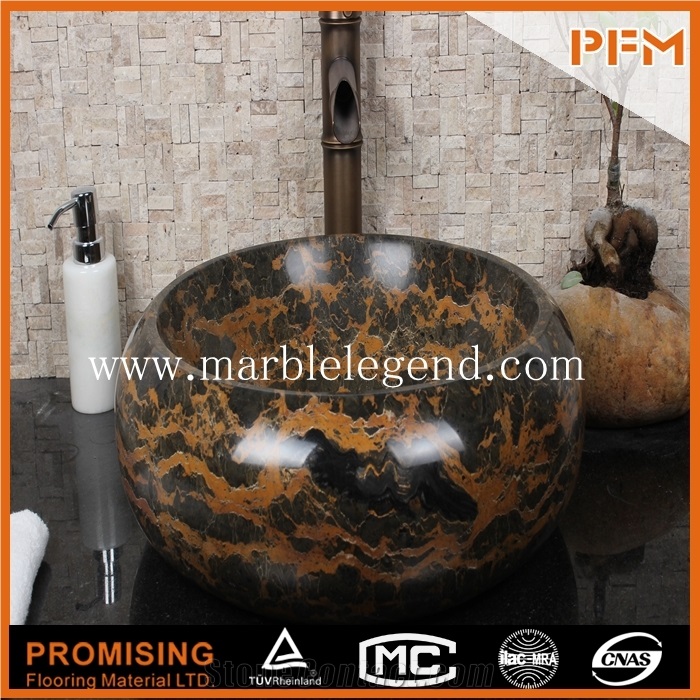 Chinese High Polished Natural Marble Basin,Black Marble Bathroom Basin,Natural Marble Basin
