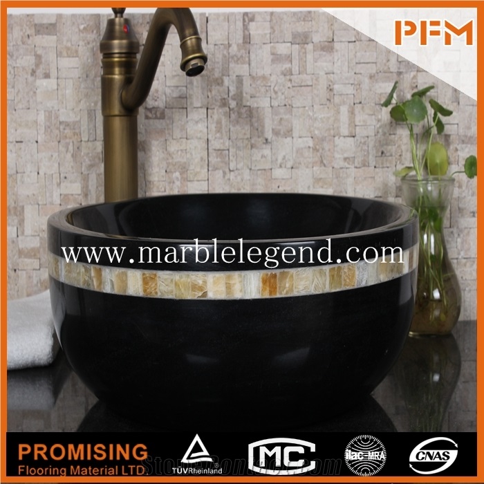 Chinese High Polished Natural Stone Yellow Onyx Sinks and Basin (Low Price), Stone Sinks & Basins