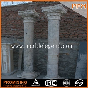 Construction Material White Marble Column,Marble Roman Column for Sale