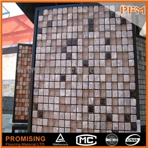 Cracked Glass and Stone Mosaic Mural Patterns Wall and Flooring Tiles Building Products Tessera Piano Brixton 11-3/4 In. X 11-3/4 In. X 8 mm Stone and Glass Mosaic