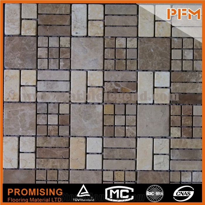 Cream-Colored Mix Dark Coffee Stone Multicolor Mosaic for Wall Tile S815-41