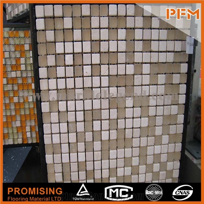 Crystal Glass and Stone Mosaic Tile Made in Foshan Retro Style Interior