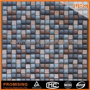 Crystal Glass Mix Stone Mosaic Pattern for Living Room Decoration Material Stone Glass Mosaic Pattern