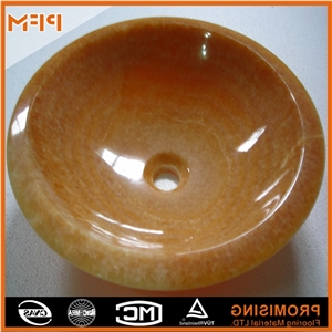Customized Size China Yellow Onyx Wash Basin with Free Sample