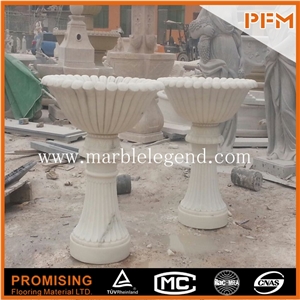 Customized White Marble Stone Flower Pot for Home