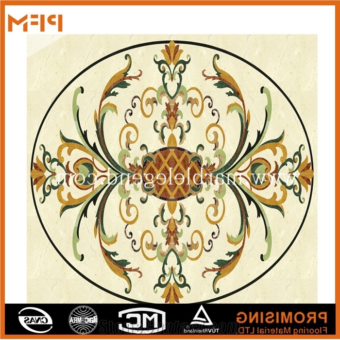 Dark Emperador/Golden Year/Rosso Verona/Crema Marfil/Honey Onyx/Onyx Green/India Green Marble Medallion, Round,Lobby Marble Medallion,Mosaic Medallion Pattern Tile