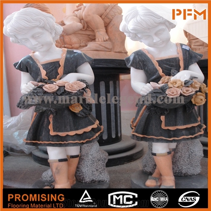 Decorative Marble Lady and Children Statue Sculpture for Sale