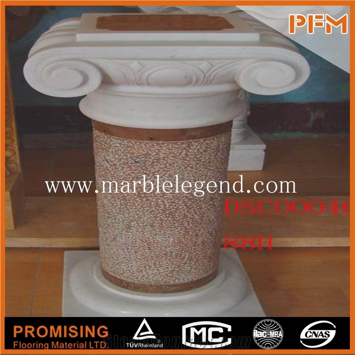 Decorative Roman Marble Column , Stone Pillars