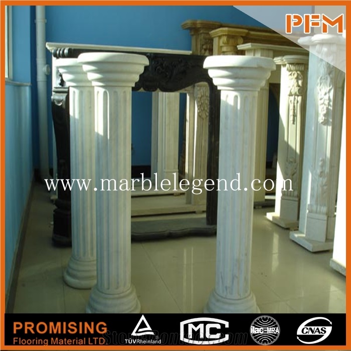 Decorative Roman Marble Flower Column,Carved Marble Column
