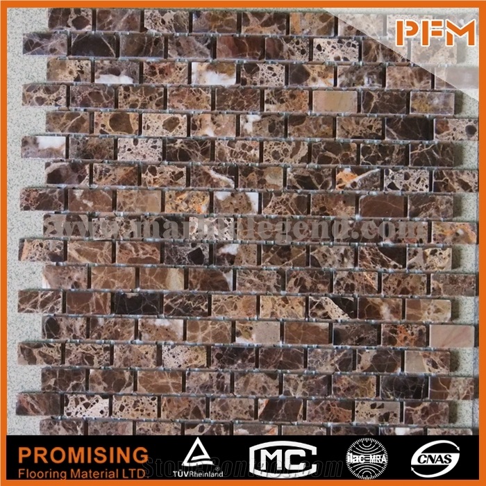 Decorative Square Glass Natural Stone Mosaic for Outdoor Wall,New Trend Glass Mosaic Tiles,Chocolate Brown Tile,Glass and Stone Mosaic