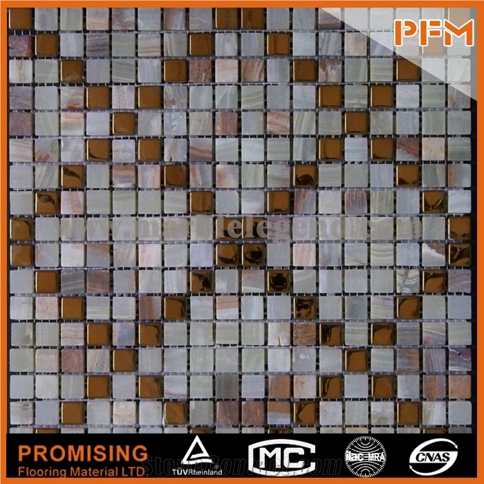 Decorative Square Grey Travertine Mosaic Pattern, Manufacturer Mosaic