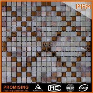 Decorative Square Grey Travertine Mosaic Pattern, Manufacturer Mosaic