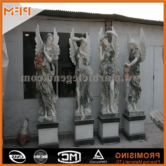 Elegant Green Marble Sculptured Statue /Western/European Customized Figure Human/Animal/ Hand Carving/For Outdoor/Garden, Spring Green Marble Statues