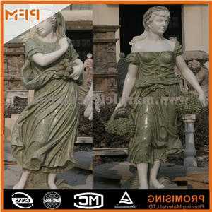 Elegant Green Marble Sculptured Statue /Western/European Customized Figure Human/Animal/ Hand Carving/For Outdoor/Garden, Spring Green Marble Statues