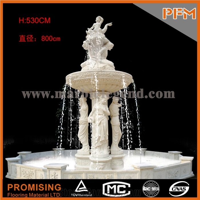 European Style China White Marble Garden Human Like Sculpture Fountain