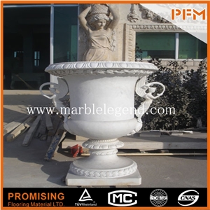 Excellent High Quality Solid Stone Flower Pot, White Marble Flower Pots