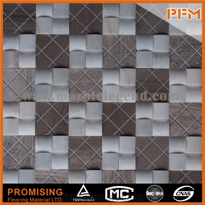 Excellent Quality Promotional 15x15 Blue Glass+ Marble Mosaic