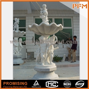 Exquisite White Marble Stone Fountain Water with Lovely Children