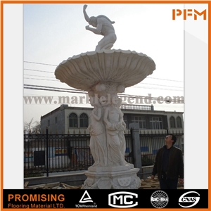 Exquisite White Marble Stone Fountain Water with Lovely Children
