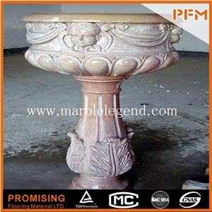 Fashion Designlandscape Stone Flower Pot, White Marble Flower Pots