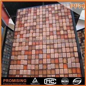 Golden Select Glass and Stone Mosaic Tile , Brown Marble Mixed Glass Mosaic Tile Golden Select Glass and Stone Mosaic Wall Tiles