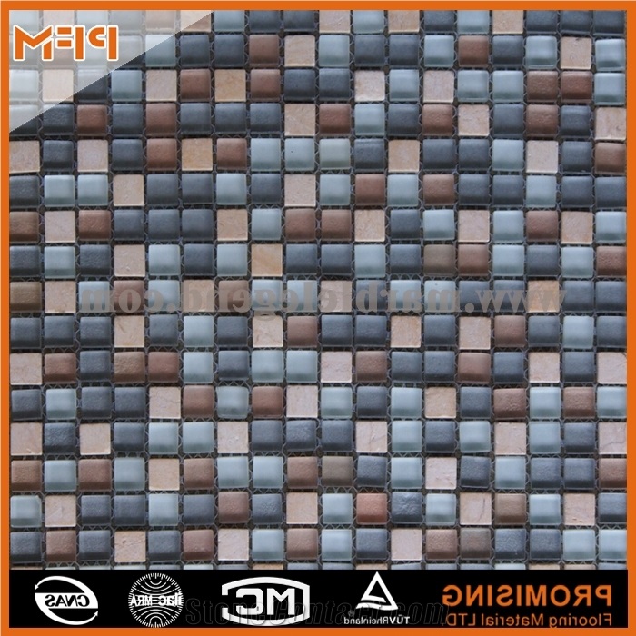 Golden Select Glass and Stone Mosaic Wall Tiles,Basket Wave Stone