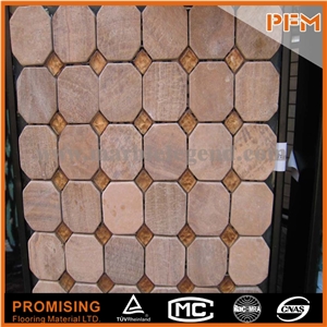 Green Color Glass and Stone Mosaic Nice Stone Mosaic,Glass and Stone Mosaic Antiquity Surface Glass and Stone Mosaic