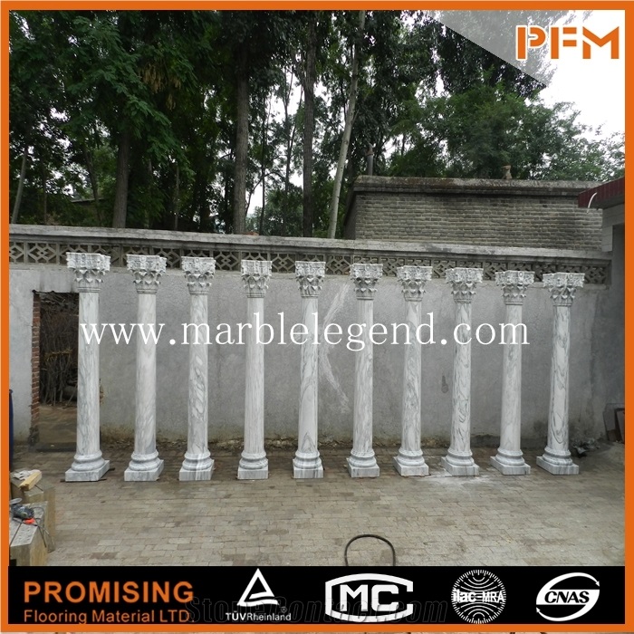 Hand Carved Marble Columns for Sale,Natural Stone Column Marble Pillars Marble Hollow Columns