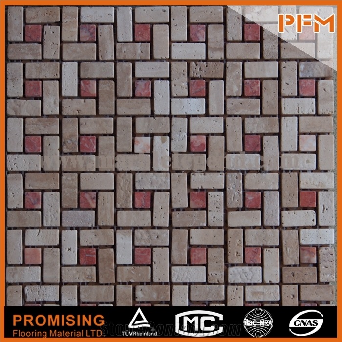 Hexagonal Ceamic and Natural Atravertine Mosaic for Living Room Decoration,Bathroom,Wall Factory Direct Oval Stone Mosaic