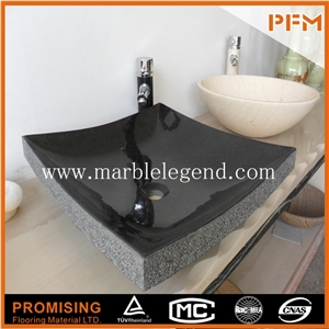 High Density Housing Architecture Bathroom Square Black Granite Sink
