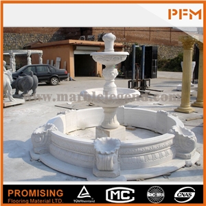 High Grade White Marble One Tier Outdoor Water Fountains