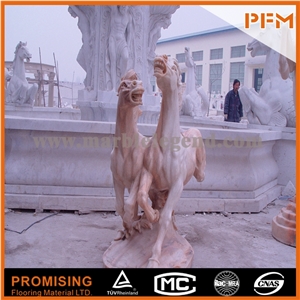 High-Polishing Hand Carved Henan Yellow Limestone Lion Animal Statues