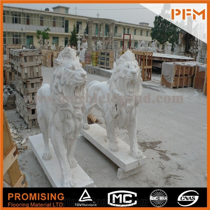 Home Decor Antique Sculpture Art Modern Statue Lion Marble Sculpture Beautiful Animal Collectibles Statue