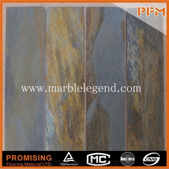 Honed Finished China Brown Yellow Rust Slate Slabs & Tiles, Wall Covering, Stair, Skirting, Cladding, Cut-To-Size for Floor Covering, Interior Decoration, Wholesaler