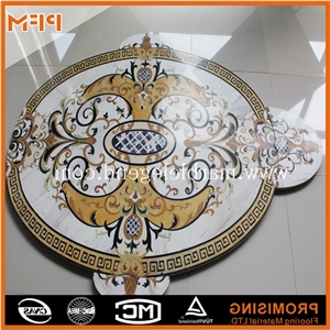 Hot Sale Different Pattern Marble Inlay Flooring Design, Dark Emperador/Golden Year/Rosso Verona/Crema Marfil/Honey Onyx/Onyx Green/India Green/Lapis/Ariston Marble Medallion