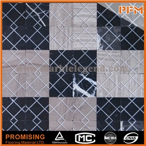 Hot Sale High Quality Stone Mosaic Pattern Square Blue Marble Polished Mosaic