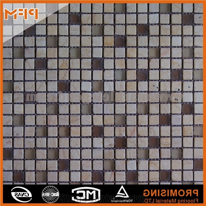 Hotsale 25x25 Glass with Stone Mosaic Tiles & Slabs for Pools,Kitchen,Bathroom 23x23mm,48x48mm