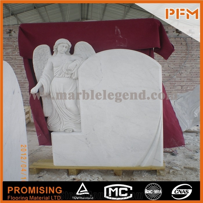 Hunan White Marble Angel Statue Tombstone,Antique Angel Monument