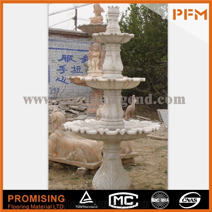 Hunan White Marble Carved Outdoor Garden Decoration Fountain Flower