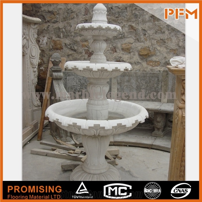 Hunan White Marble Carved Outdoor Garden Decoration Fountain Flower