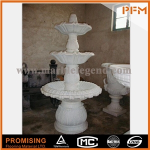 Hunan White Marble Hot Sale Art Water Fountain Flower