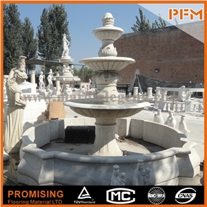 Hunan White Marble Outdoor Park Wall Water Fountain Marble