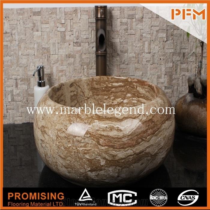 International Sales and Elagent Pure White Marble Basin,Bathroom New Wash White Marble Sink Stone Basin